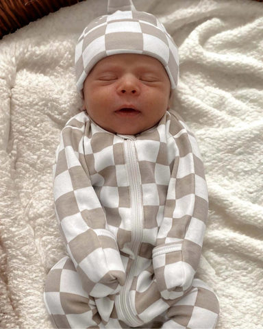 Zip Romper | Tiramisu Checkerboard - PREORDER