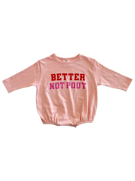 Long Sleeve Bubble Romper | Better Not Pout - PREORDER