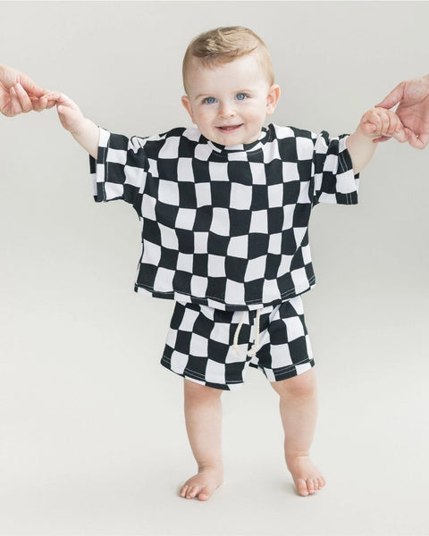 Top & Shorts Set | Wavy Checkered - PREORDER