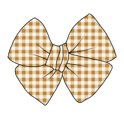 Bow | Mustard Gingham - PREORDER