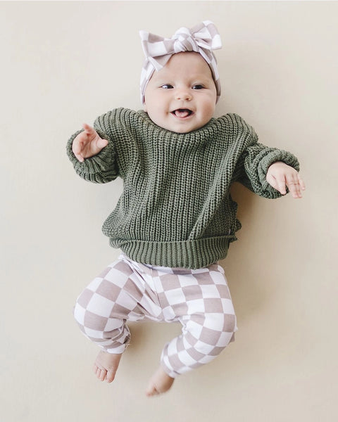 Checkered Leggings | Latte - PREORDER