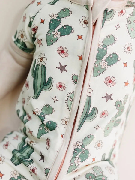 Bamboo Shorty Romper | Cactus Flowers - PREORDER