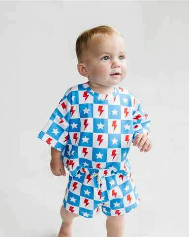 Top & Shorts Set | Checks & Stars - PREORDER