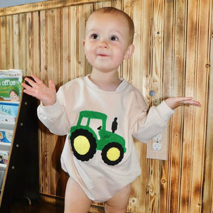 Big Green Tractor Romper - PREORDER