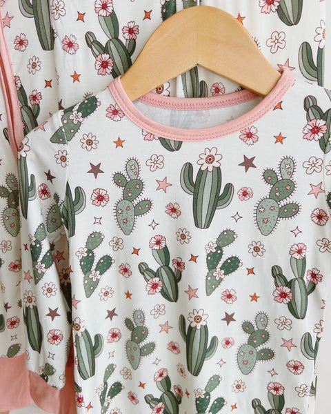 Bamboo Top & Pants Set | Cactus Flowers - PREORDER