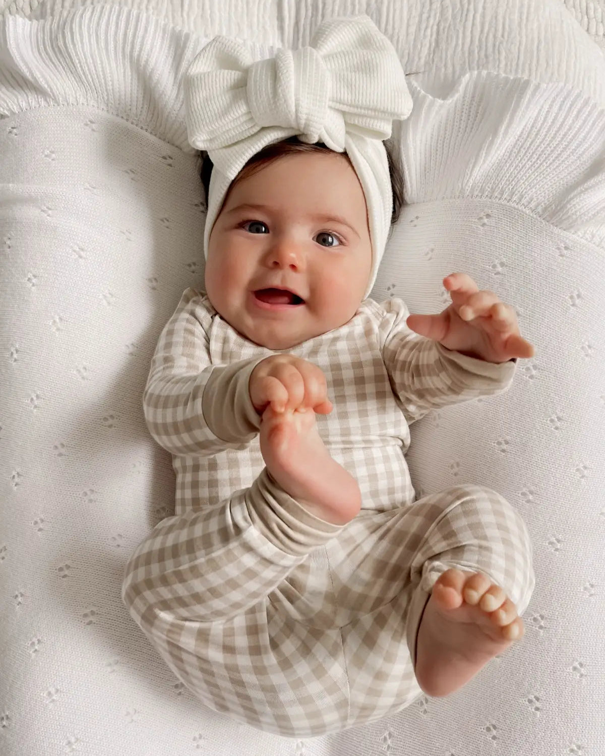 Top & Pants Set | Tan Gingham - PREORDER