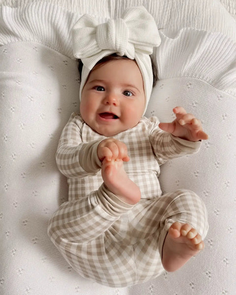 Top & Pants Set | Tan Gingham - PREORDER