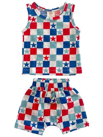 Tank & Shorts Set | USA Checkerboard & Stars - PREORDER