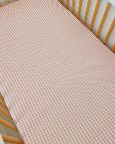 Stretch Crib Sheet | Pink Gingham - PREORDER