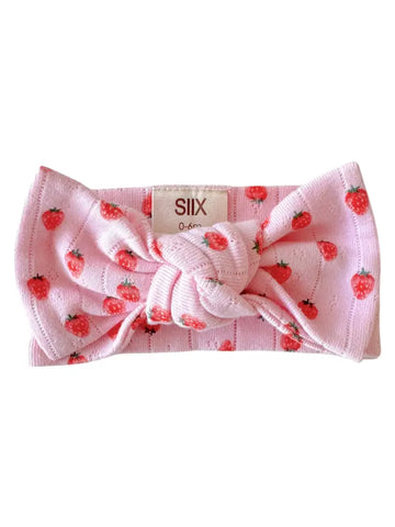 Organic Pointelle Bow | Pink Strawberry - PREORDER