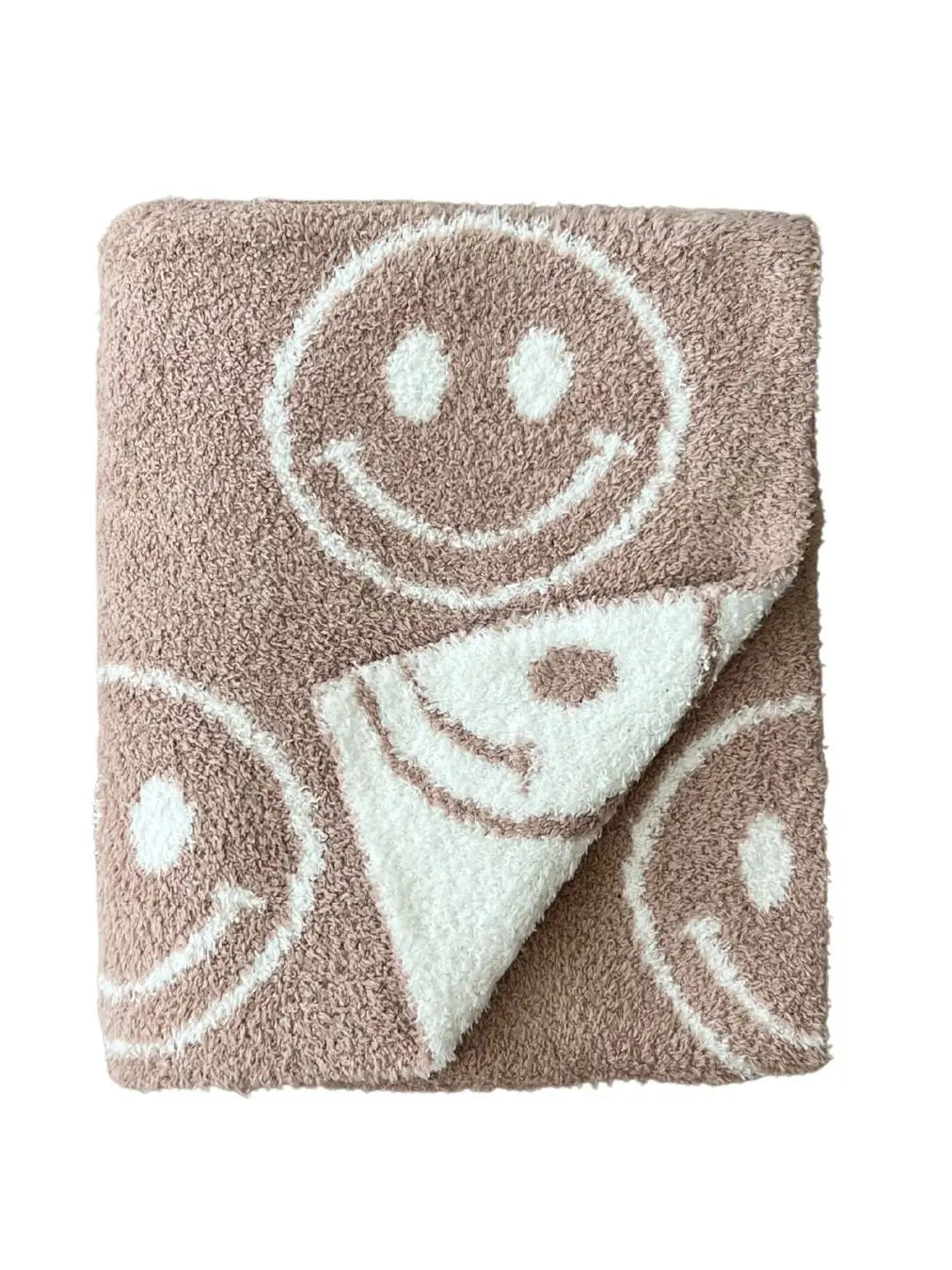 Smiley Plush Baby Blanket | Latte - PREORDER