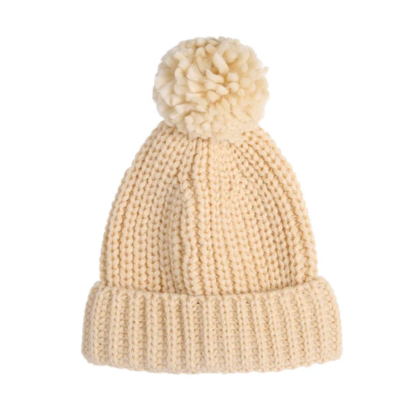 Solid Knit Pom Hats (6 Colors) - PREORDER