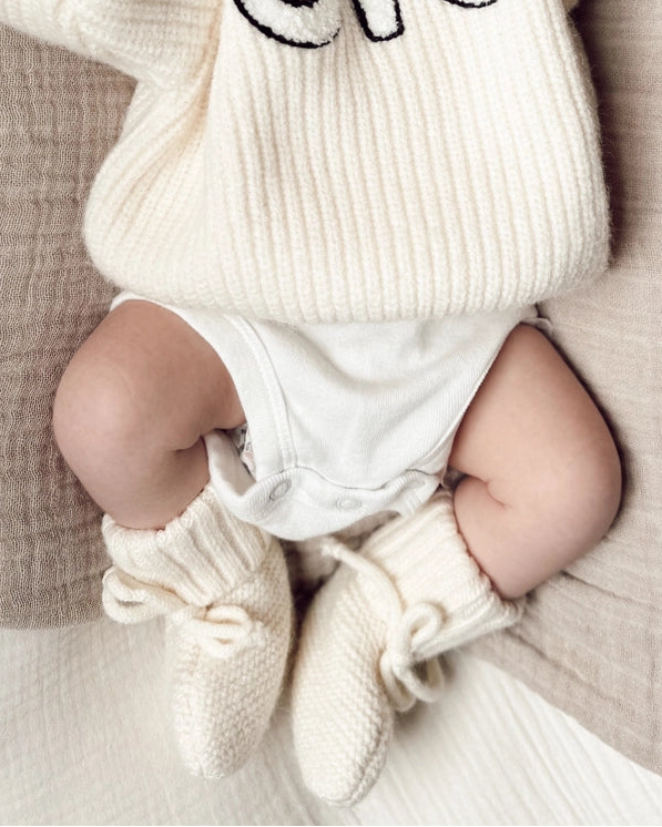 Knit Booties | Ivory - PREORDER