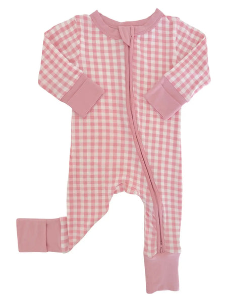 Zip Romper | Pink Gingham - PREORDER