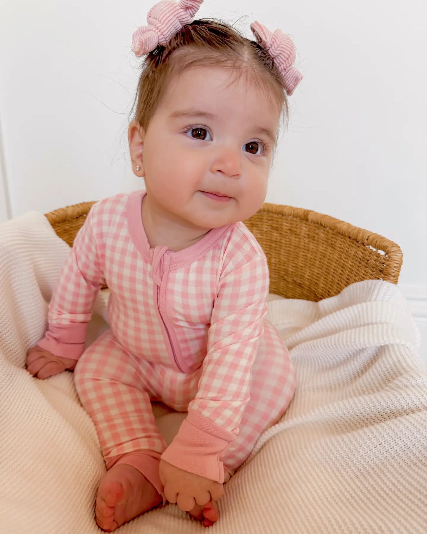 Zip Romper | Pink Gingham - PREORDER