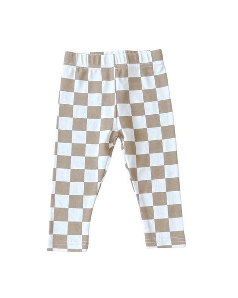 Checkered Leggings | Latte - PREORDER