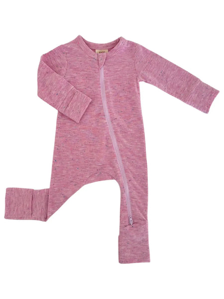 Speckle Zip Romper | Pink - PREORDER