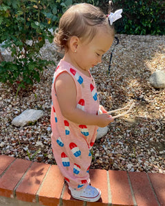 Tank Button Pants Romper | Bomb Pops - PREORDER
