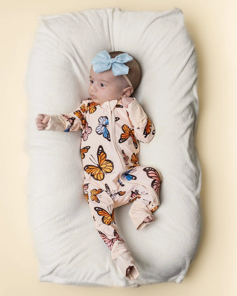Bamboo Zip Romper | Butterflies - PREORDER