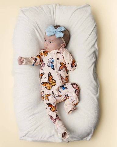 Bamboo Zip Romper | Butterflies - PREORDER
