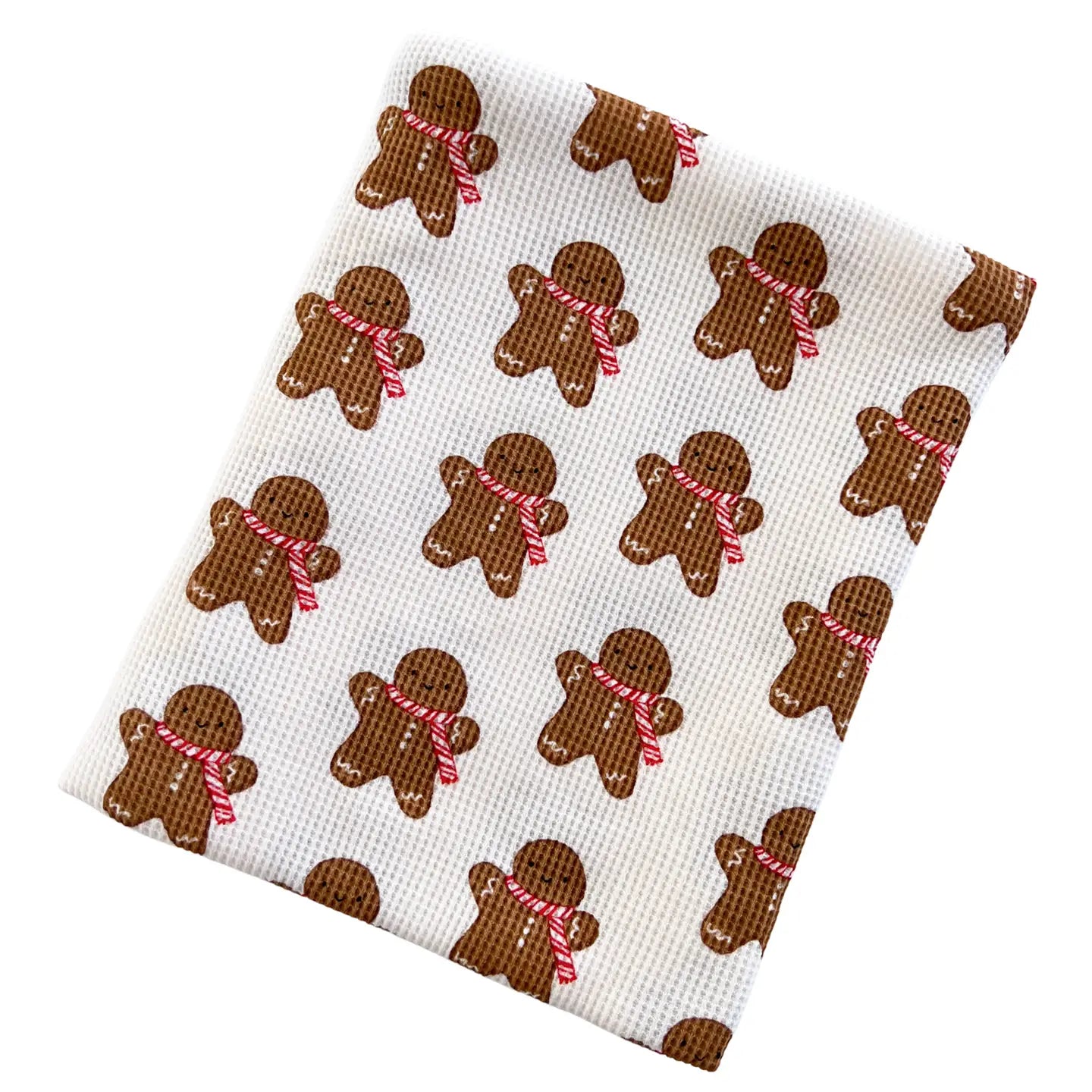 Organic Cotton Waffle Swaddle | Gingerbread Man - PREORDER