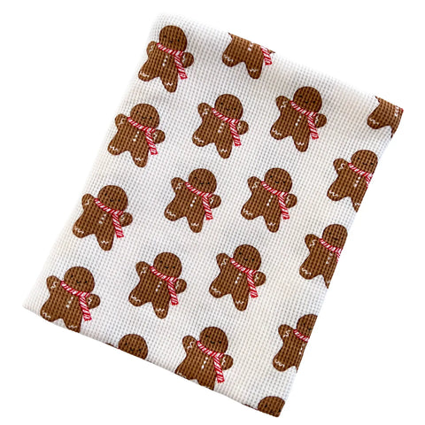 Organic Cotton Waffle Swaddle | Gingerbread Man - PREORDER