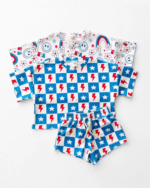 Top & Shorts Set | Checks & Stars - PREORDER