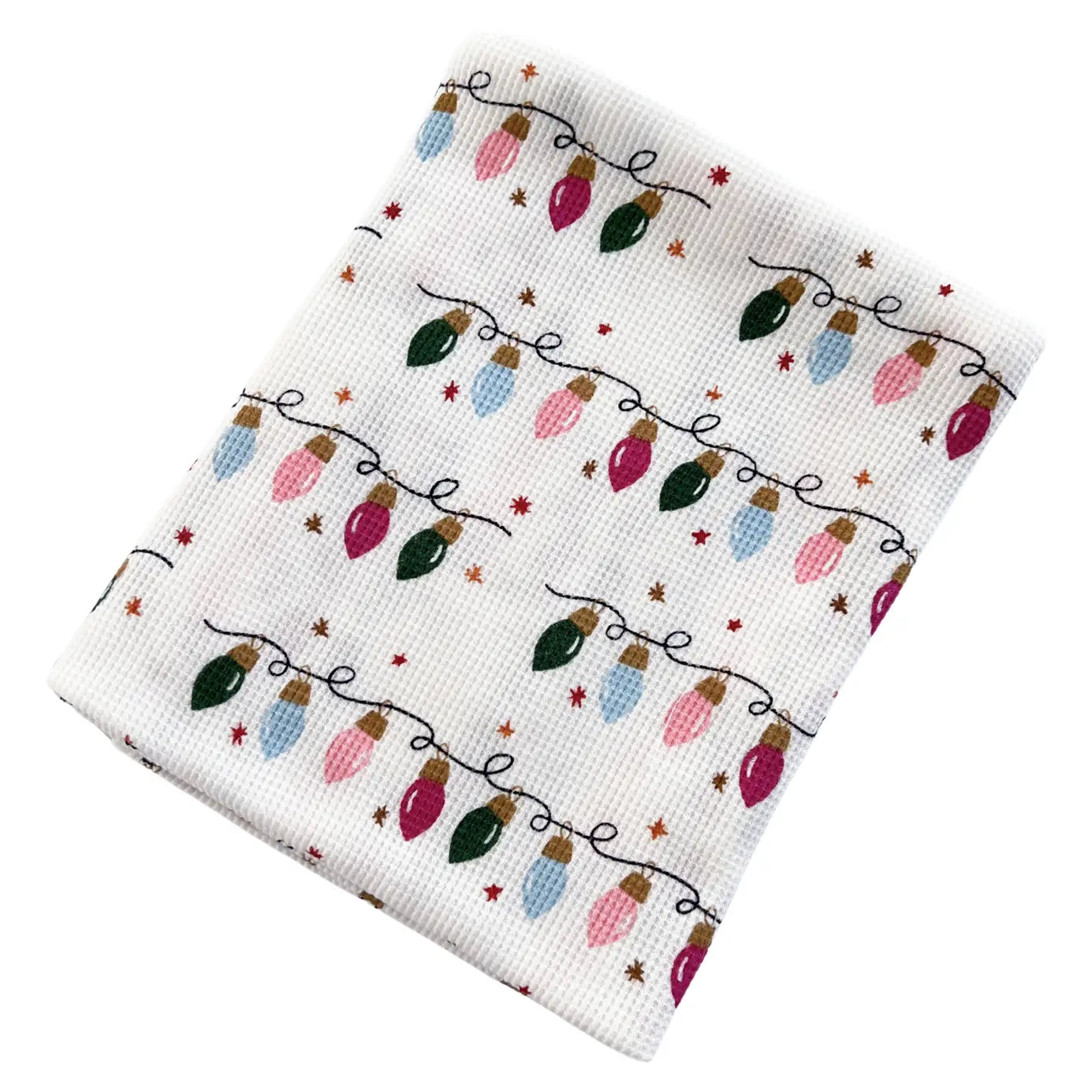 Organic Cotton Waffle Swaddle | Girly Christmas Lights - PREORDER