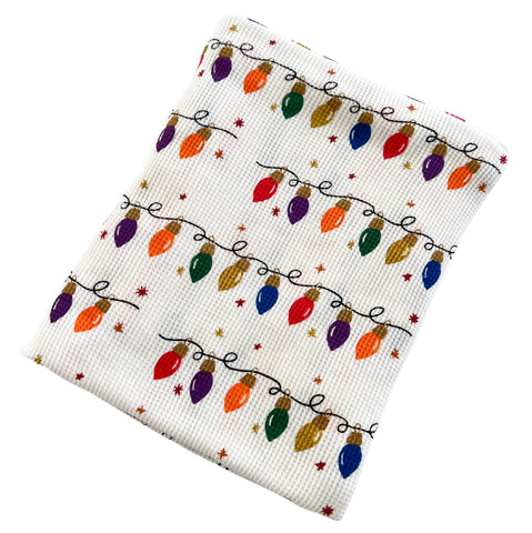 Organic Cotton Waffle Swaddle | Christmas Lights - PREORDER