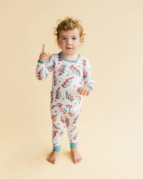 Bamboo Top & Pants Set | Checkered Bolts - PREORDER