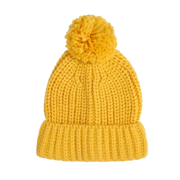 Solid Knit Pom Hats (6 Colors) - PREORDER