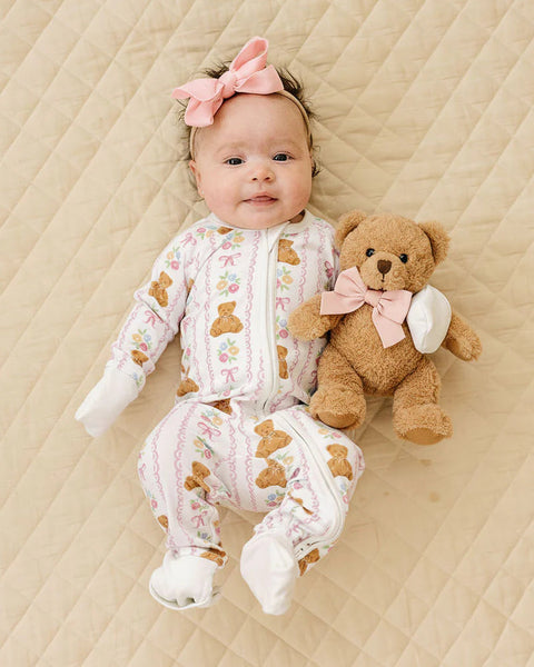 Bamboo Zip Romper | Honey Bear - PREORDER