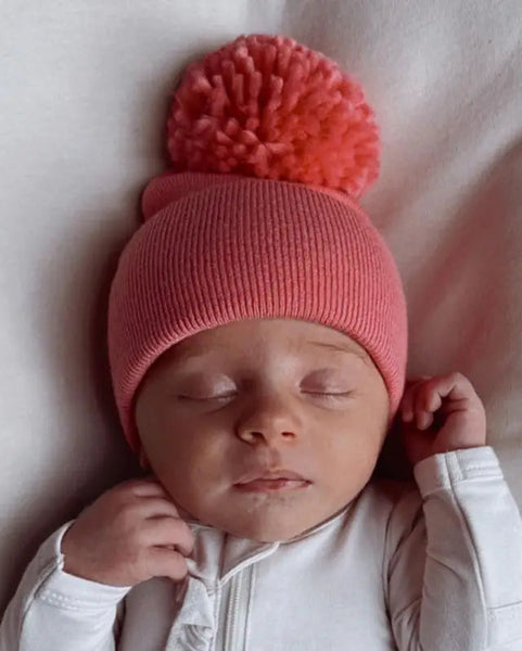 Baby's First Hat | Pink Punch Pom - PREORDER