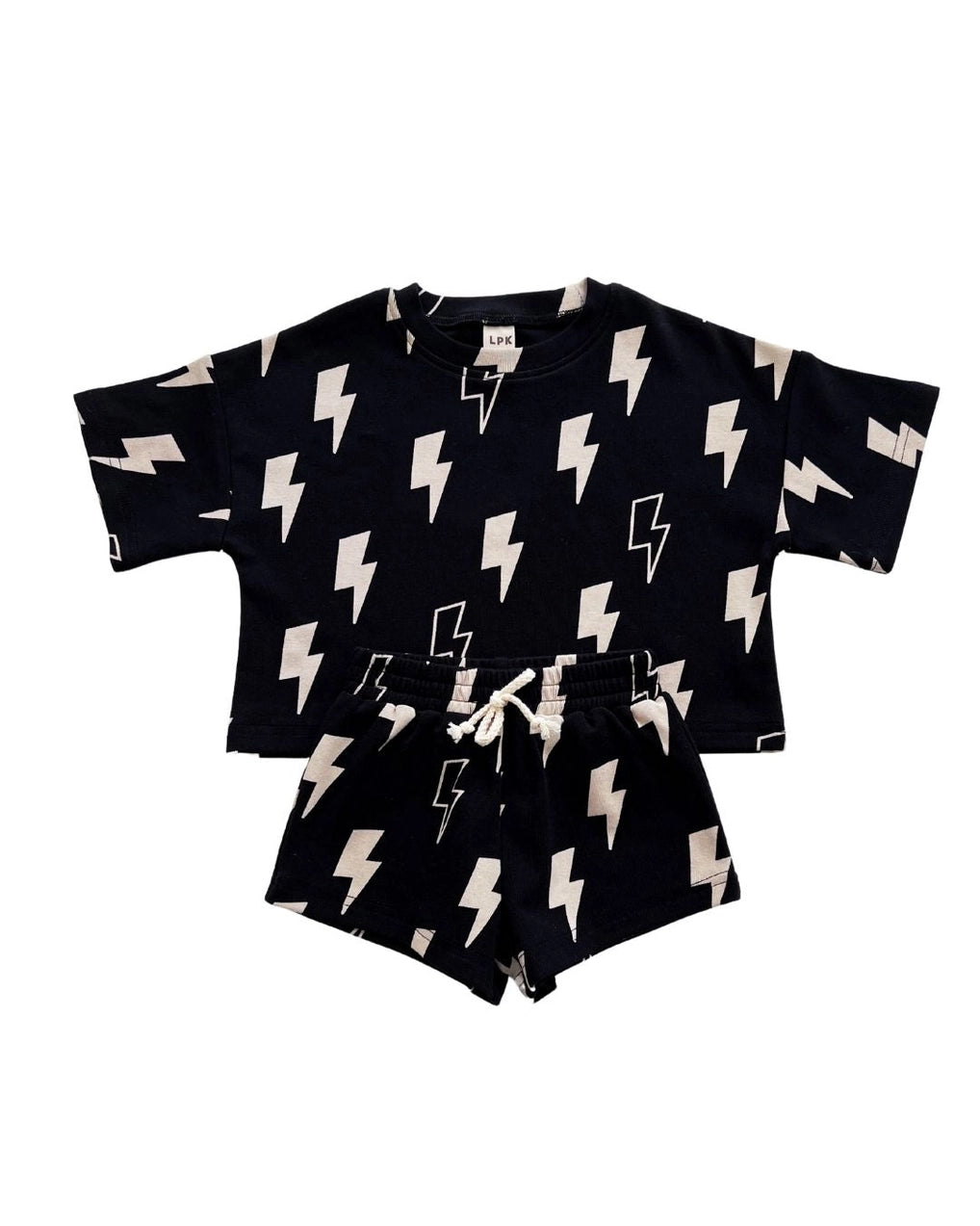 Top & Shorts Set | Black Bolts - PREORDER