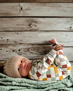 Zip Romper | Cannoli Checkerboard - PREORDER