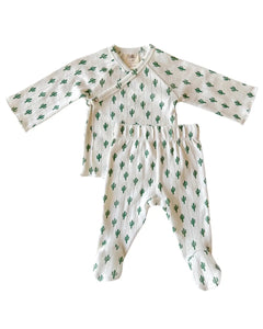 Organic Pointelle Newborn Set | Cactus - PREORDER
