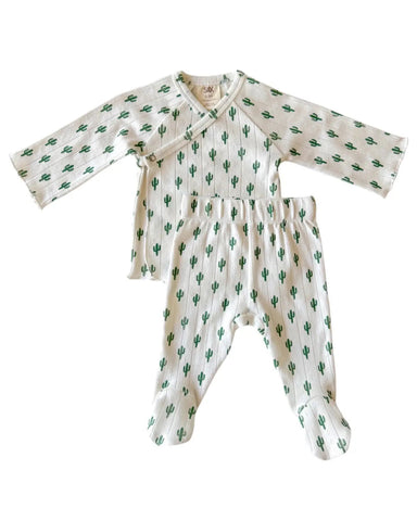 Organic Pointelle Newborn Set | Cactus - PREORDER