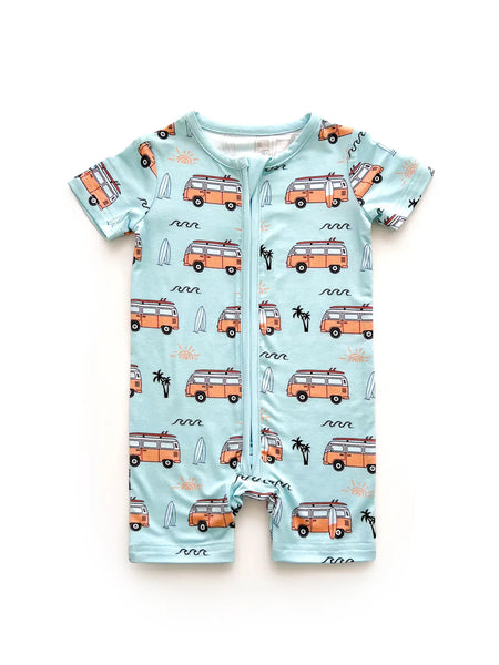 Bamboo Shorty Romper | Retro Beach - PREORDER