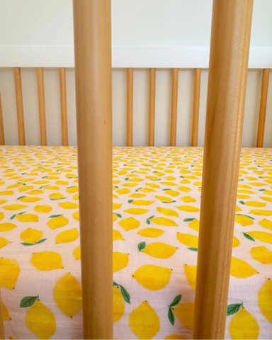 Muslin Crib Sheet | Lemon Sorbet - PREORDER