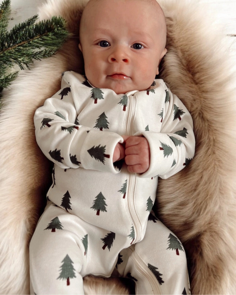 Zip Romper | Trees - PREORDER
