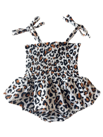 Bubble w/ Skirt Romper | Leopard - PREORDER