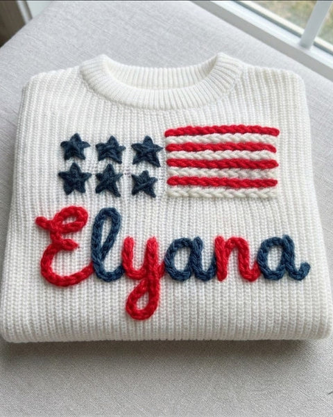 Yarn *CUSTOM* 4th of July Chunky Knit Sweater | 11 Colors