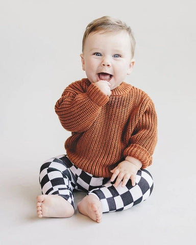 Chunky Knit Sweater |  Rust - PREORDER