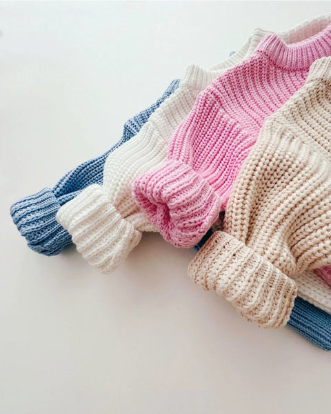 Chunky Knit Sweater |  Pink - PREORDER