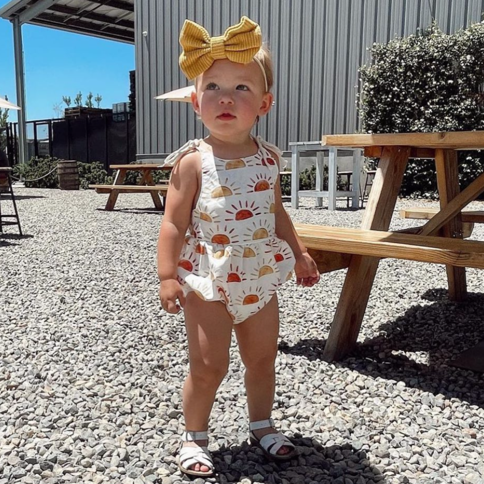 Sunshine & Sunflowers Tie Rompers (3 Styles) - PREORDER