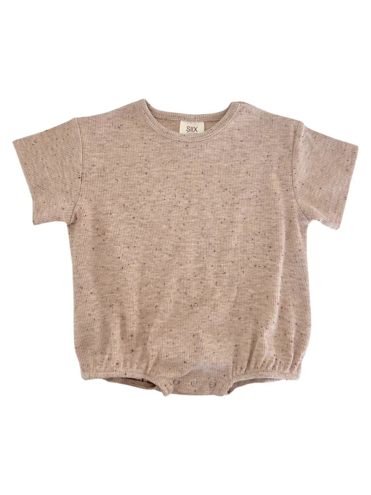 Speckle Bubble Romper | Tan - PREORDER