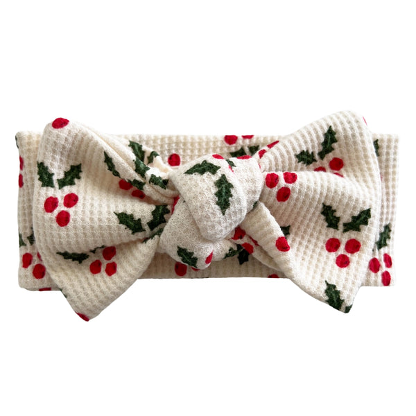 Waffle Knot Bow | Holly - PREORDER