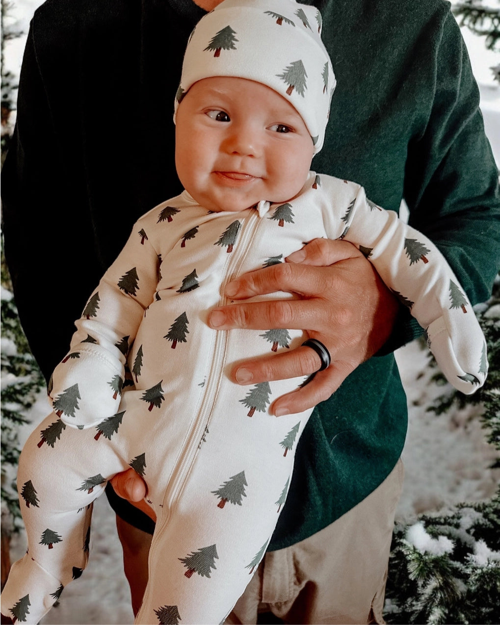 Zip Footie Romper | Trees - PREORDER