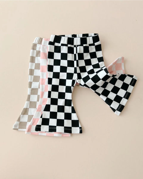 Checkered Flare Pants | Black - PREORDER
