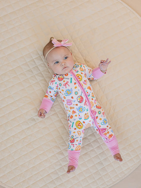 Bamboo Zip Romper | Breakfast Whimsy - PREORDER
